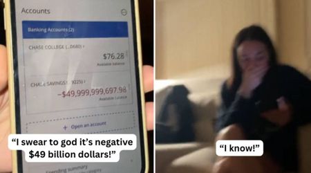 Woman with modest $76 in her bank account discovers she's $49 billion in debt after a night out